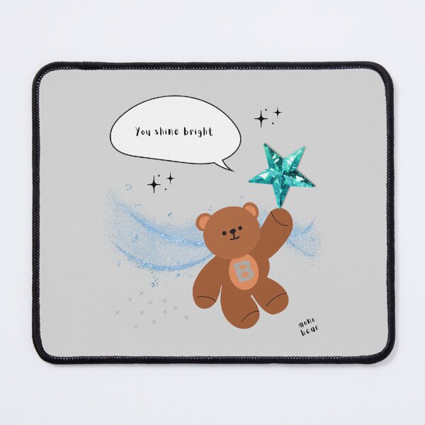 Item preview, You Shine Bright – mono bear messages ( Gray Background ) designed and sold by mintmono-studio.