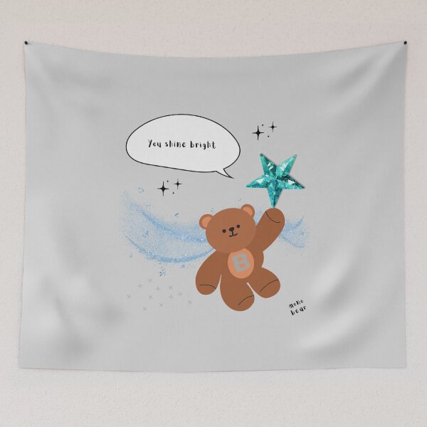 Item preview, You Shine Bright – mono bear messages ( Gray Background ) designed and sold by mintmono-studio.