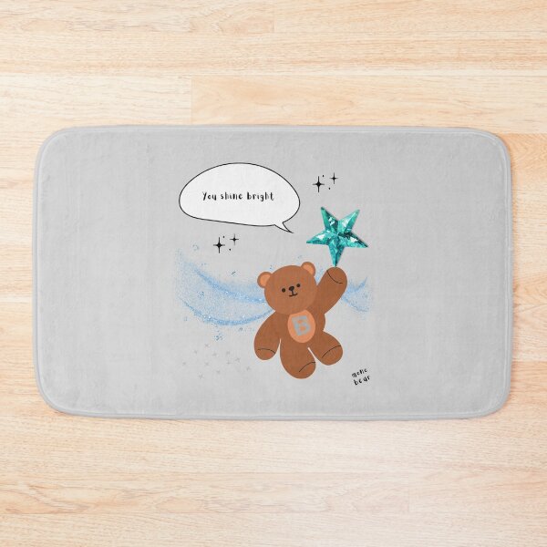 Item preview, You Shine Bright – mono bear messages ( Gray Background ) designed and sold by mintmono-studio.