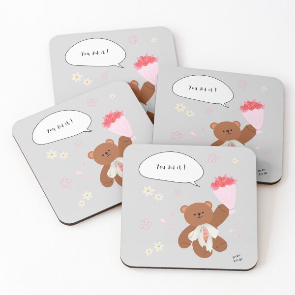 Item preview, You Did It – mono bear messages ( Gray Background ) designed and sold by mintmono-studio.