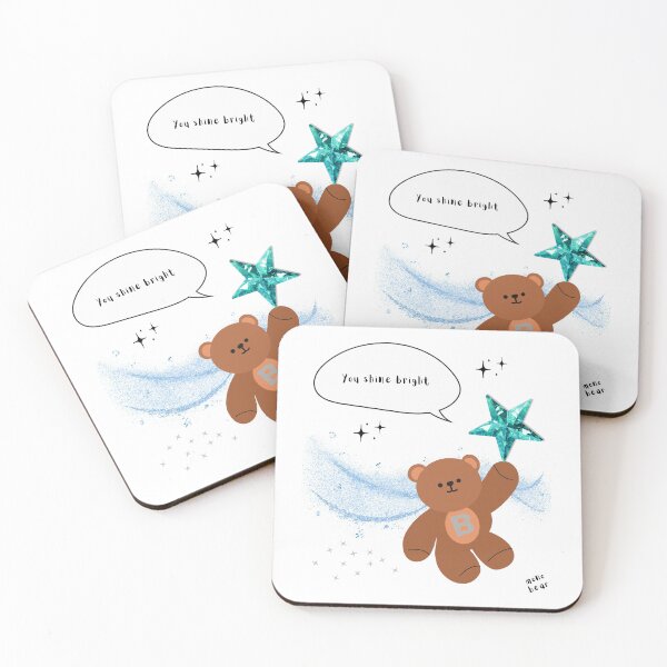 Item preview, You Shine Bright – mono bear messages ( White / Transparent ) designed and sold by mintmono-studio.