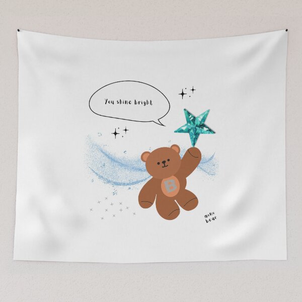 Item preview, You Shine Bright – mono bear messages ( White / Transparent ) designed and sold by mintmono-studio.