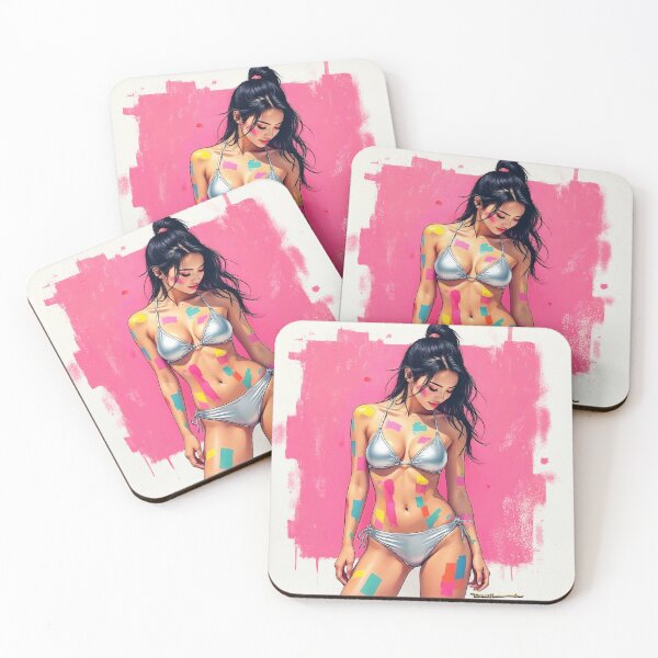 Item preview, Colorful Abstract Bikini Woman Art – Vibrant Painted Body Pop Art Illustration no.10 designed and sold by smARTwork.