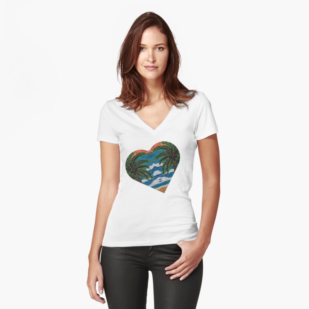 Item preview, Fitted V-Neck T-Shirt designed and sold by Ladyinthemitten.