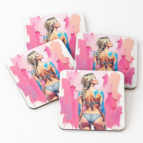 Item preview, Colorful Abstract Bikini Woman Art – Vibrant Painted Body Pop Art Illustration no.11 designed and sold by smARTwork.
