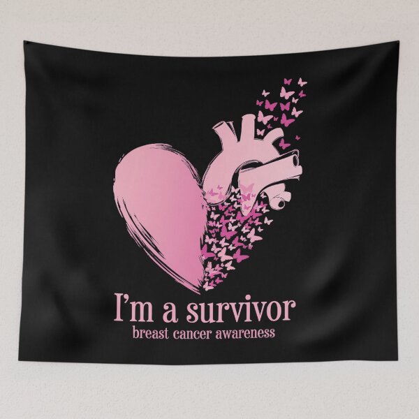 Item preview, Pink Butterfly Heart Im A Survivor Breast Cancer Awareness designed and sold by brynatshop.