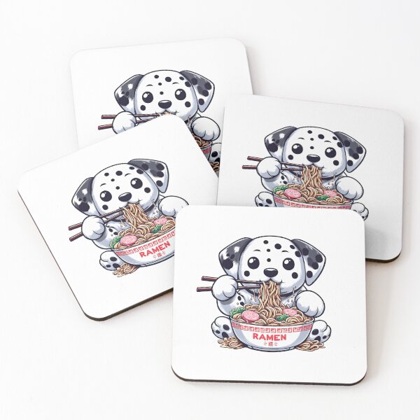 Item preview, Dalmatian Anime Dog Eating Ramen Noodles designed and sold by doodIllustrate.
