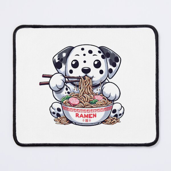 Item preview, Dalmatian Anime Dog Eating Ramen Noodles designed and sold by doodIllustrate.