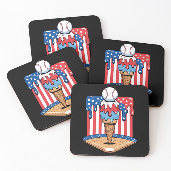 Item preview, Baseball Drip 4th of July USA Flag Ice Cream designed and sold by BakeryDozen.