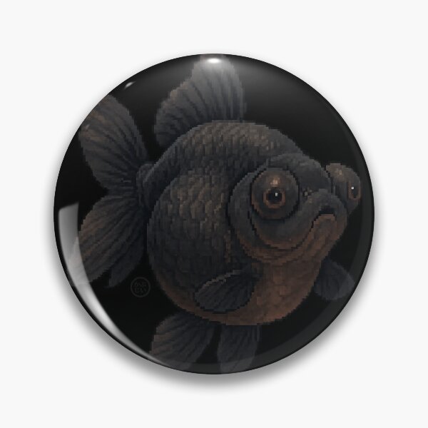 Item preview, Goldfish - Pixel Art - 8bit graphics 16bit graphics - Retro Fish Art - Black Moor designed and sold by Kabuji Store.