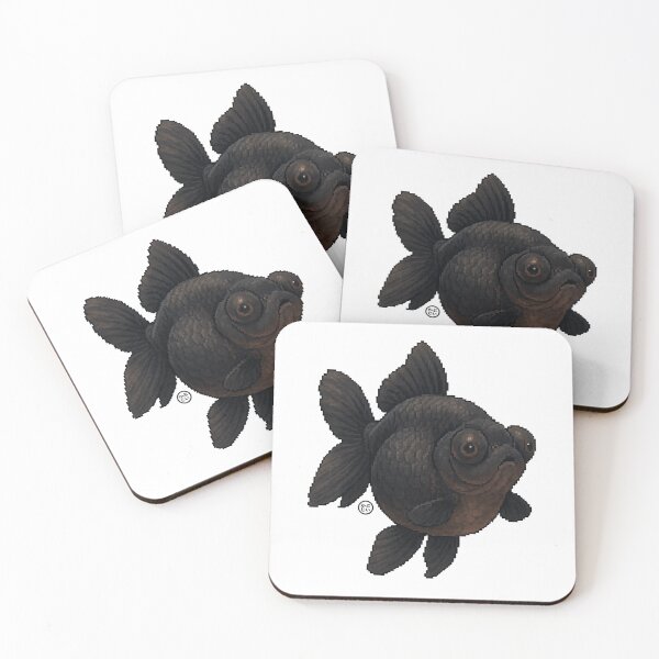 Item preview, Goldfish - Pixel Art - 8bit graphics 16bit graphics - Retro Fish Art - Black Moor designed and sold by Kabuji Store.