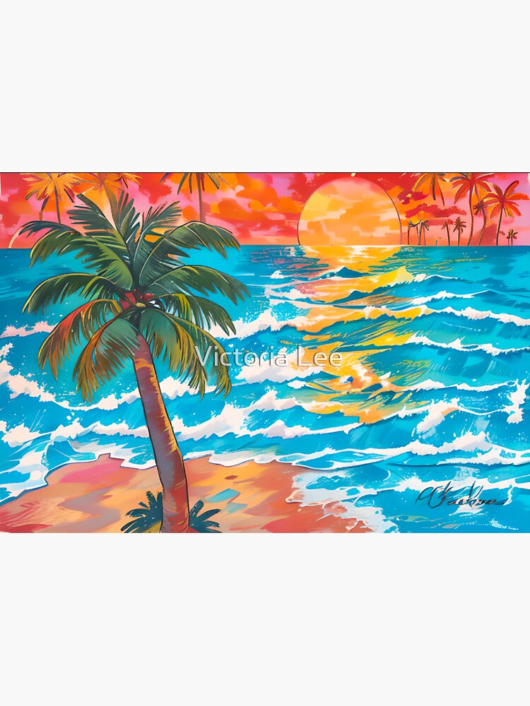 Thumbnail 3 of 3, Sticker, The Beach I Adore designed and sold by Ladyinthemitten.