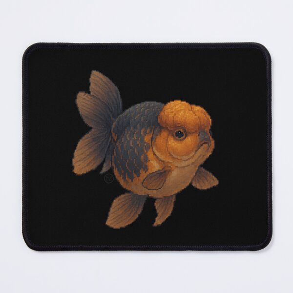 Item preview, Goldfish - Pixel Art - 8bit graphics 16bit graphics - Retro Fish Art - Black and Orange Oranda designed and sold by Kabuji Store.