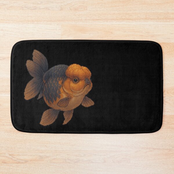 Item preview, Goldfish - Pixel Art - 8bit graphics 16bit graphics - Retro Fish Art - Black and Orange Oranda designed and sold by Kabuji Store.