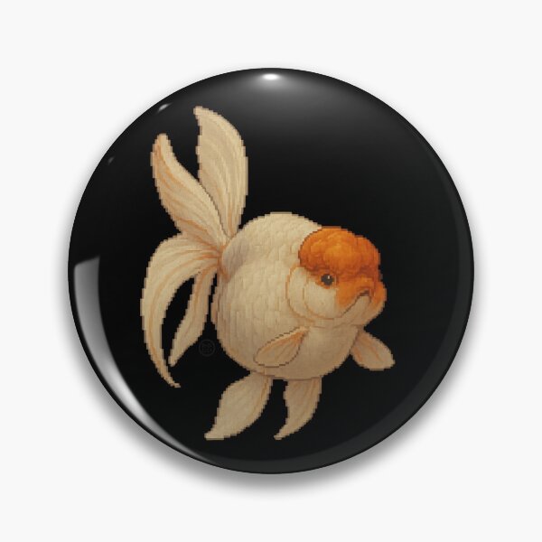 Item preview, Goldfish - Pixel Art - 8bit graphics 16bit graphics - Retro Fish Art - Oranda Red Cap designed and sold by Kabuji Store.
