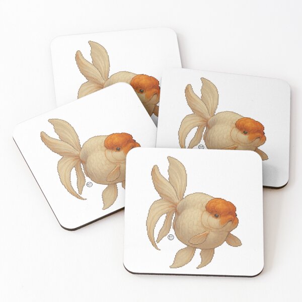 Item preview, Goldfish - Pixel Art - 8bit graphics 16bit graphics - Retro Fish Art - Oranda Red Cap designed and sold by Kabuji Store.