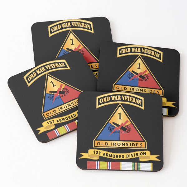 Item preview, Army - 1st Armored Division  w Br - Ribbon COLD WAR Vet Tab X 300 designed and sold by Military Insignia Products.
