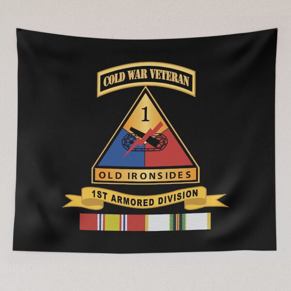 Item preview, Army - 1st Armored Division  w Br - Ribbon COLD WAR Vet Tab X 300 designed and sold by Military Insignia Products.