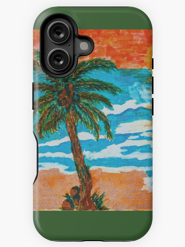 Thumbnail 1 of 4, iPhone Case, Original painting Acrylic on raw paper, Cancun at Golden Hour designed and sold by Ladyinthemitten.