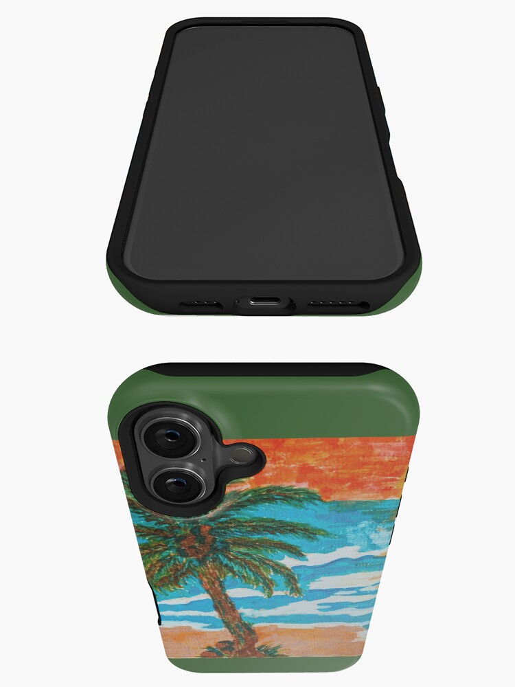 Thumbnail 3 of 4, iPhone Case, Original painting Acrylic on raw paper, Cancun at Golden Hour designed and sold by Ladyinthemitten.