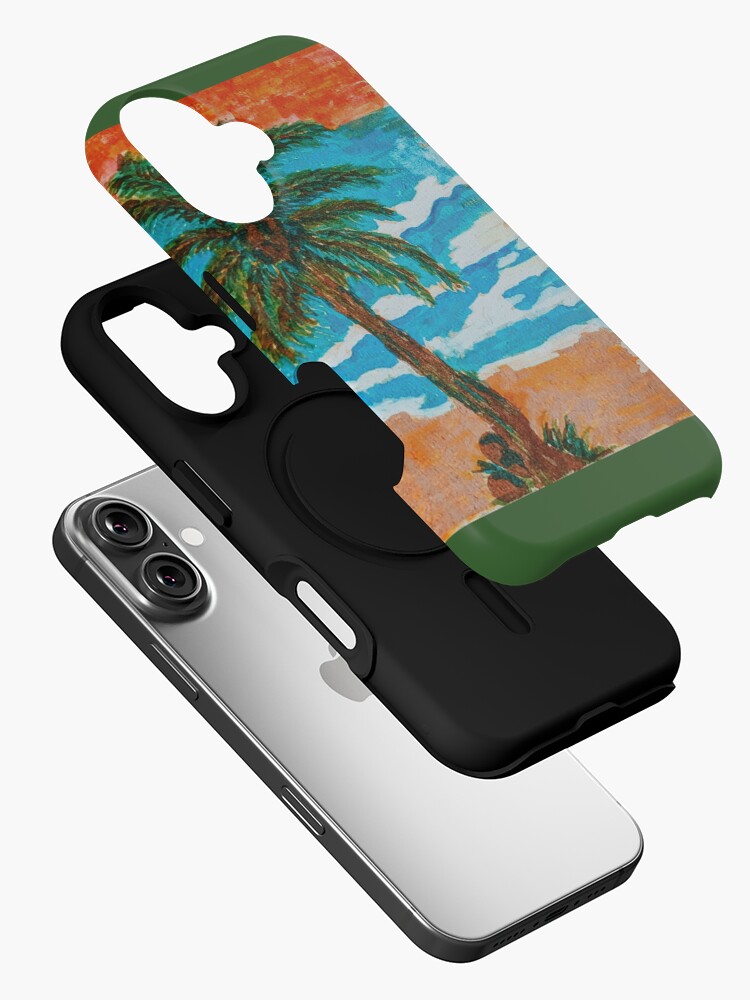 Thumbnail 2 of 4, iPhone Case, Original painting Acrylic on raw paper, Cancun at Golden Hour designed and sold by Ladyinthemitten.