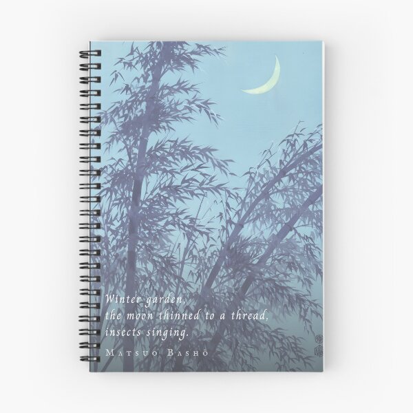 Item preview, Matsuo Bashō quote:  Winter garden, the moon thinned to a thread, insects singing. designed and sold by artbleed.