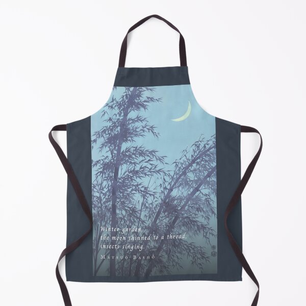 Item preview, Matsuo Bashō quote: Winter garden, the moon thinned to a thread, insects singing. designed and sold by artbleed.