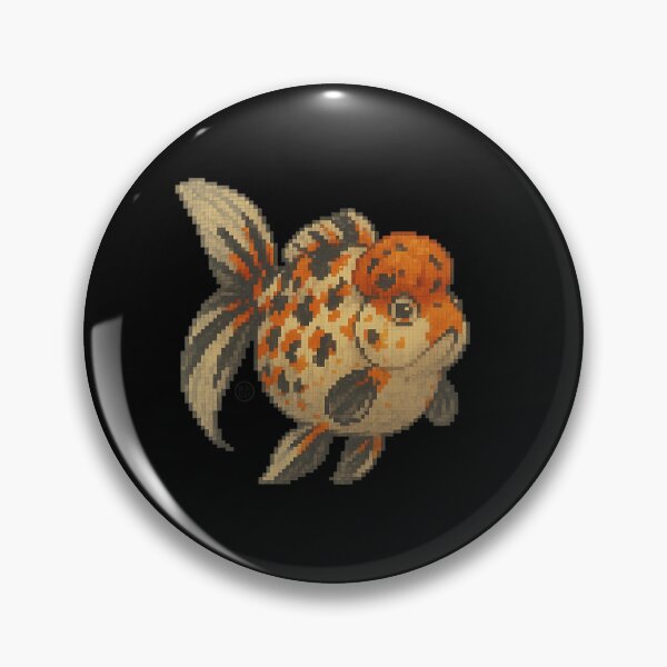 Item preview, Goldfish - Pixel Art - 8bit graphics 16bit graphics - Retro Fish Art - Calico Oranda  designed and sold by Kabuji Store.