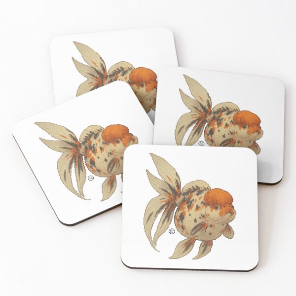 Item preview, Goldfish - Pixel Art - 8bit graphics 16bit graphics - Retro Fish Art - Calico Oranda Goldfish designed and sold by Kabuji Store.