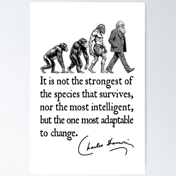 Item preview, Charles Darwin Evolution Responsive To Change Funny Quote designed and sold by GrandeDuc.