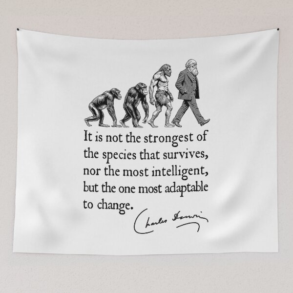 Item preview, Charles Darwin Evolution Responsive To Change Funny Quote designed and sold by GrandeDuc.