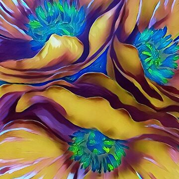 Artwork thumbnail, Neon Poppies by ladyinthemitten