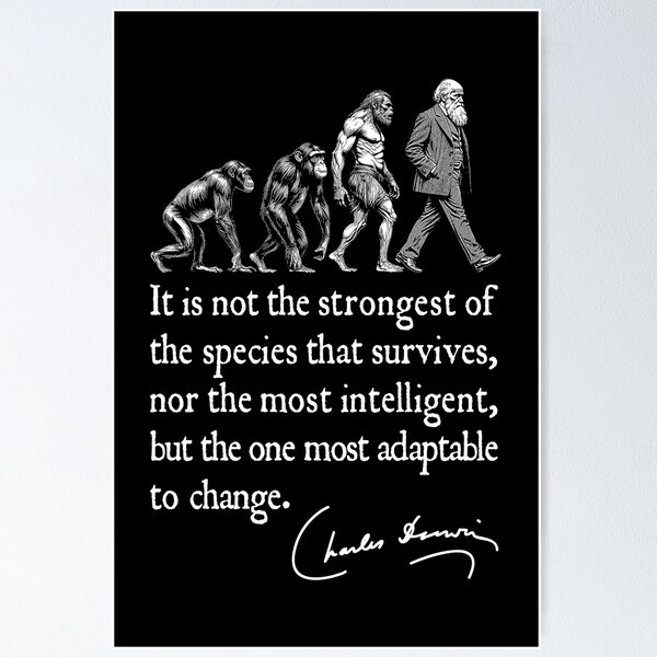 Item preview, Charles Darwin Evolution Responsive To Change Funny Quote designed and sold by GrandeDuc.