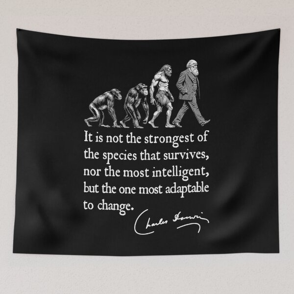 Item preview, Charles Darwin Evolution Responsive To Change Funny Quote designed and sold by GrandeDuc.