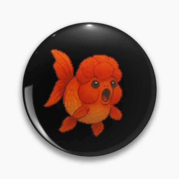 Item preview, Goldfish - Pixel Art - 8bit graphics 16bit graphics - Retro Fish Art - Amazed Oranda Goldfish designed and sold by Kabuji Store.