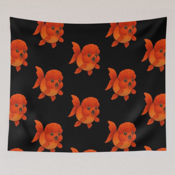 Item preview, Goldfish - Pixel Art - 8bit graphics 16bit graphics - Retro Fish Art - Amazed Oranda Goldfish designed and sold by Kabuji Store.