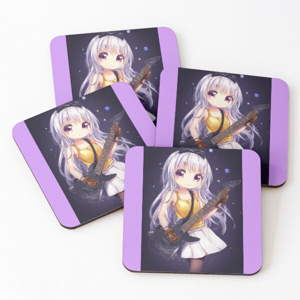 Item preview, Cute Silver Haired Anime Girl with Guitar designed and sold by ArtsJulian.