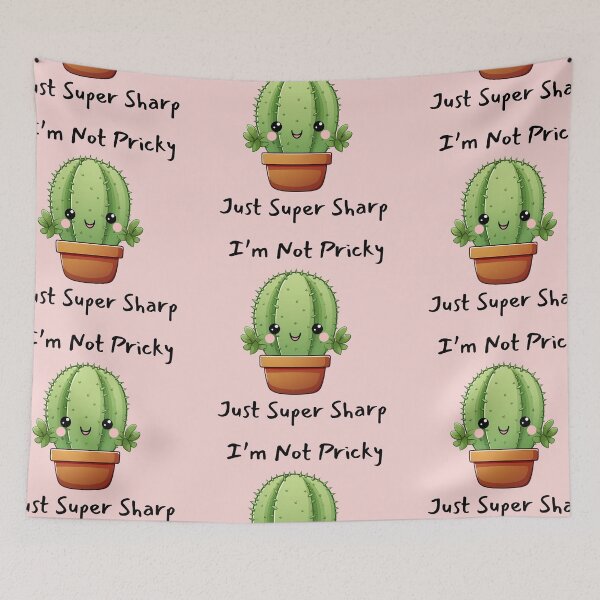 Item preview, Kawaii Cute Cactus I'm Not Pricky Just Super Sharp Pink Design designed and sold by Starbuy01.