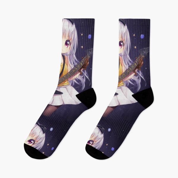 Item preview, Cute Silver Haired Anime Girl with Guitar designed and sold by ArtsJulian.