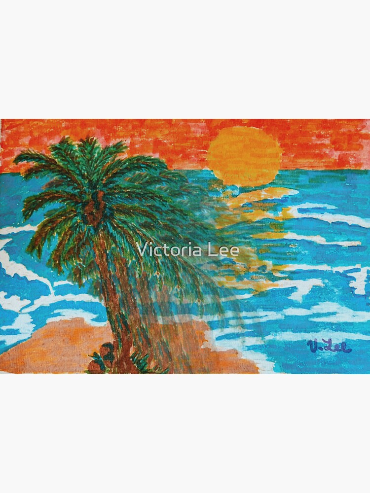 Thumbnail 3 of 3, Sticker, Palm Trees designed and sold by Ladyinthemitten.