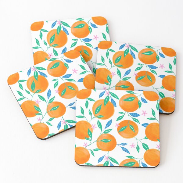 Item preview, Orange Pattern, la dolce vita, Italian summer aesthetics, Floral Design, Modern Trendy Fruits, citrus art, hand painted designed and sold by Natasha May Design.