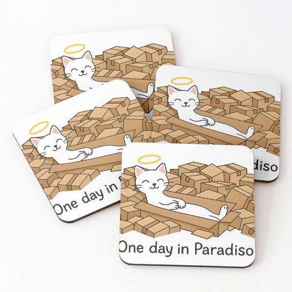 Item preview, One Day in Paradiso | Cute Cat Memorial Design for Pet Loss & Comfort designed and sold by PetSoulPrints.