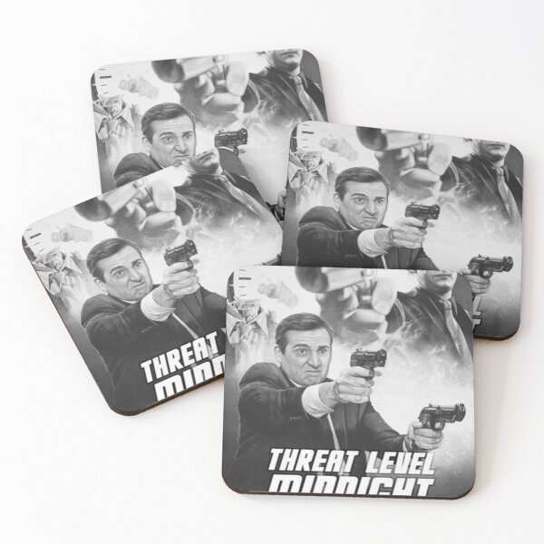 Item preview, Black And White Threat Level Midnight designed and sold by StewardEvery.