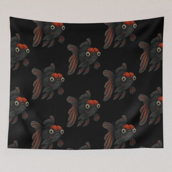 Item preview, Goldfish - Pixel Art - 8bit graphics 16bit graphics - Retro Fish Art - Red Black Moor - Brain Fish designed and sold by Kabuji Store.
