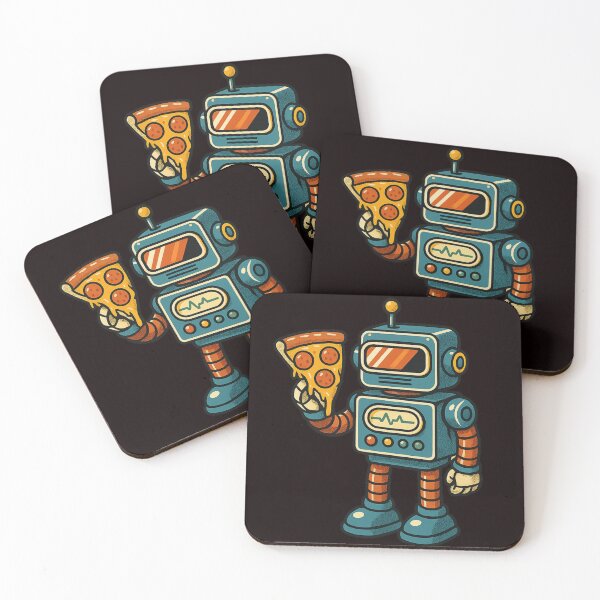 Item preview, Retro Pizza Bot – 80s Robot with a Cheesy Mission designed and sold by Tadeusz1.