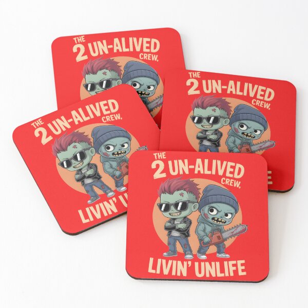 Item preview, 2 Un-Alived Crew – Cute Zombie Duo Cartoon | Livin’ Unlife with Style designed and sold by ZomBThreads.
