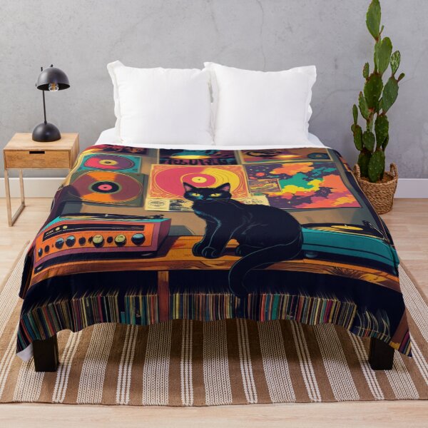 Item preview, Black Cat in a Cool Record Store designed and sold by LEO'S CREATURE　れおずくりーちゃー.