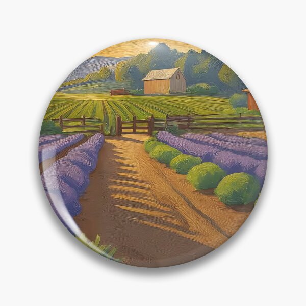 Item preview, Lavender Farm at Dusk: Vintage Countryside Painting designed and sold by Perennial Home & Gardens.