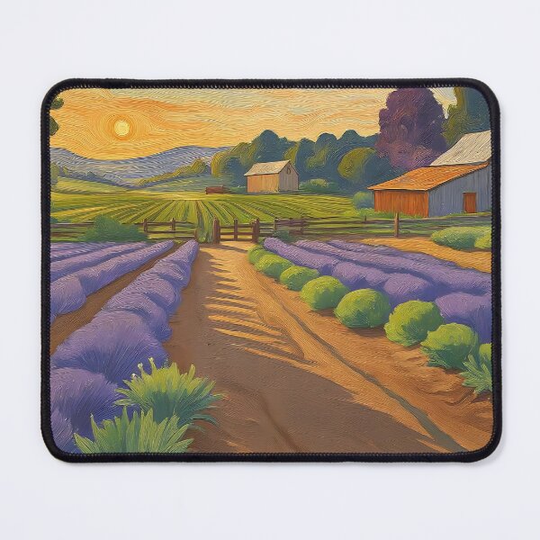 Item preview, Lavender Farm at Dusk: Vintage Countryside Painting designed and sold by Perennial Home & Gardens.