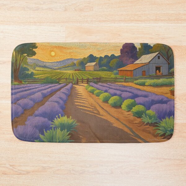Item preview, Lavender Farm at Dusk: Vintage Countryside Painting designed and sold by Perennial Home & Gardens.